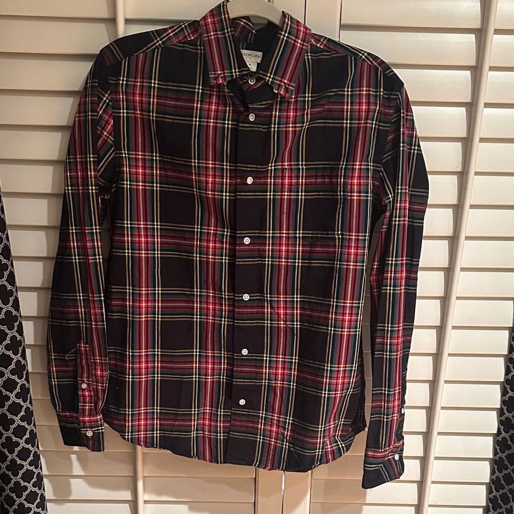 Crewcuts Black and Red Plaid Button Down Shirt